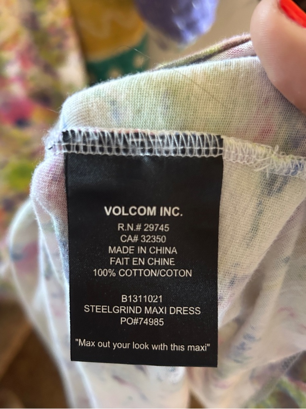 Floral Watercolor Volcom Maxi Dress - Multicolor - Picture 7 of 7